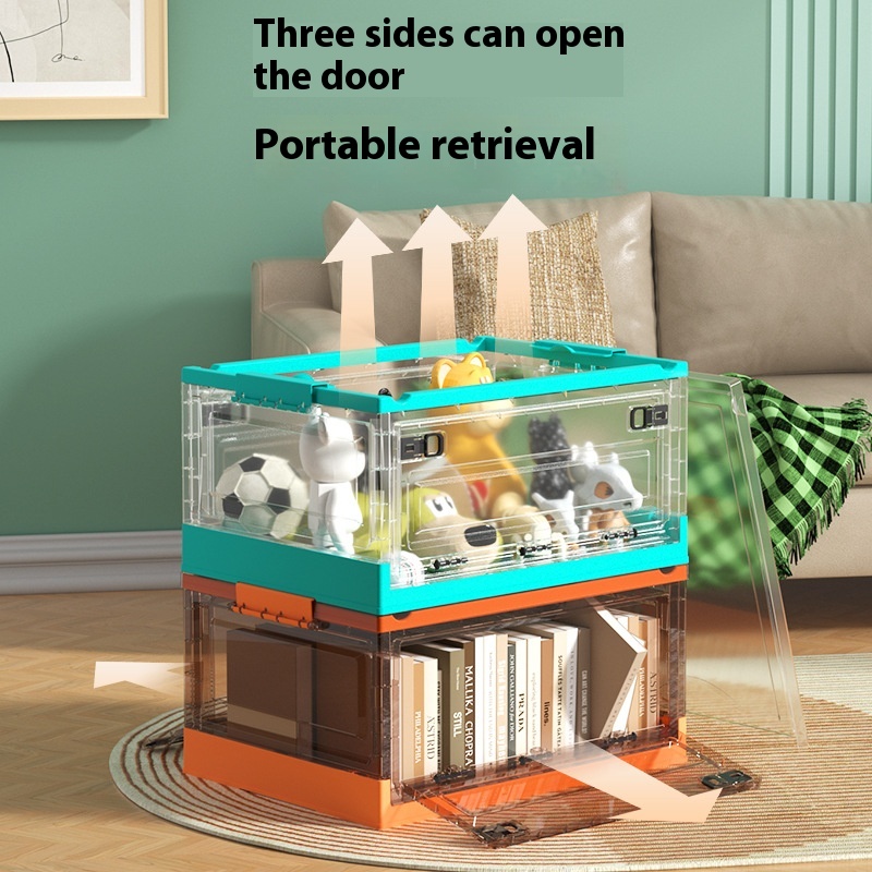 Three-Door Clothing Storage Box Student Book Storage Box Large-Capacity Sundries Storage Cabinet Foldable Storage Box