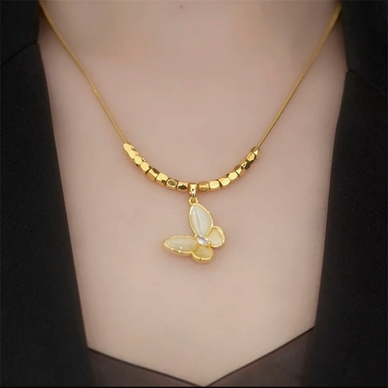 High Fashion Butterfly Cute Necklace Female All-match College Style Cold Wind Korean Clavicle Chain Necklace Accessories