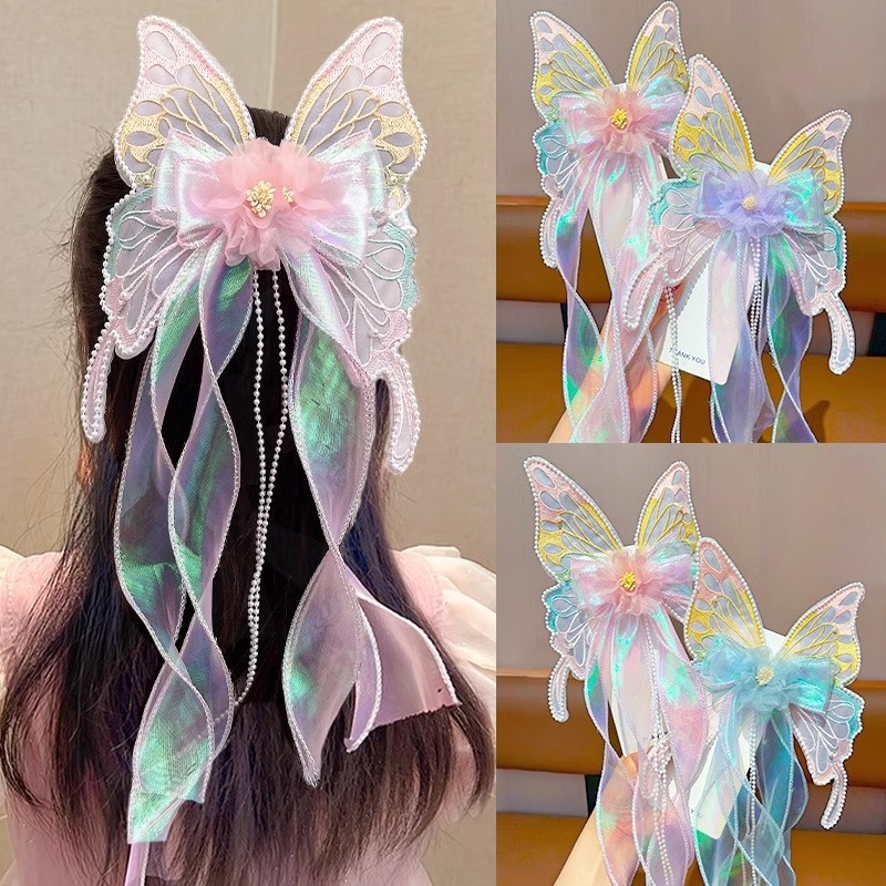 Internet Celebrity Cute Butterfly Hairpin Super Fairy Back Of The Head Braided Hairpin Princess Style Girl Hair Accessories Top Clip