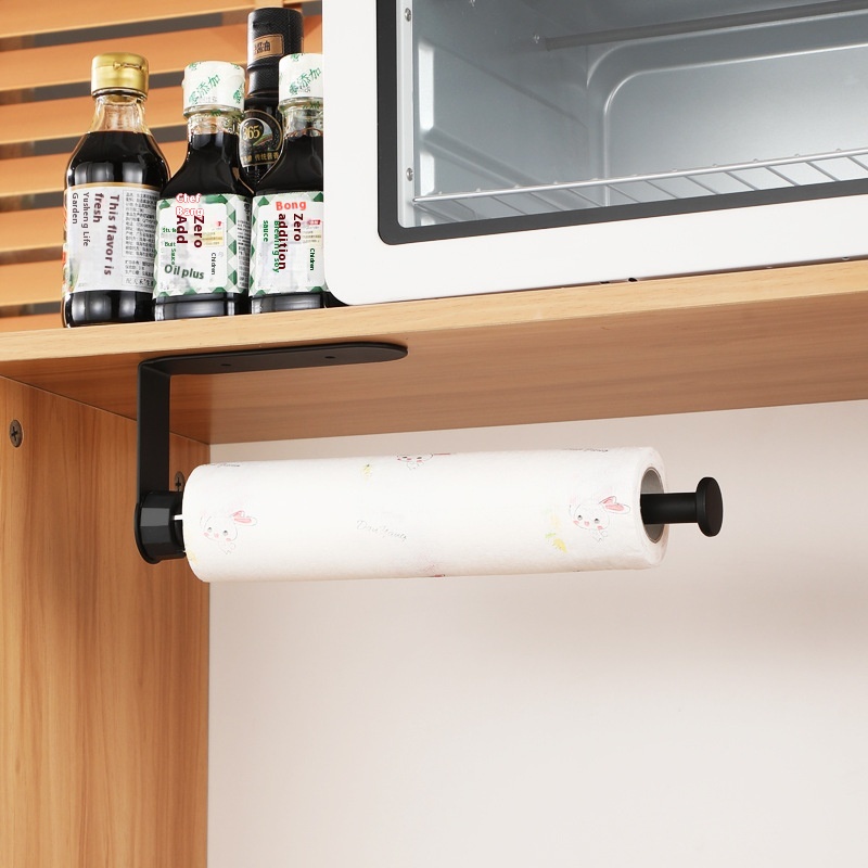 Paper Towel Holder With Damper Toilet Paper Holder Punch-free Kitchen Paper Holder Storage Rack Paper Roll Holder