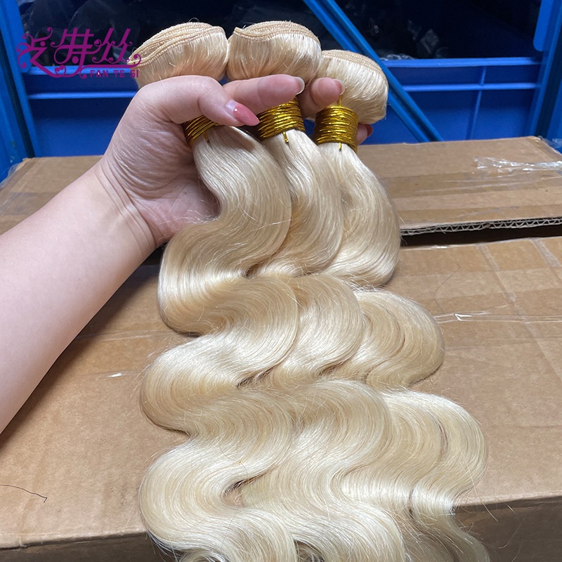 Wig Female Human Hair613 Color Hair Curta Ready-made Blonde Bundles Machine Picked Smooth Hair Bundle Hair Wig