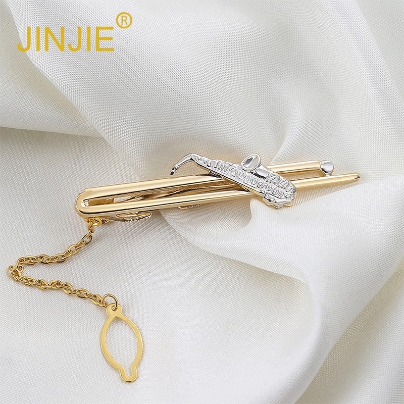 Men's Saxophone Metal Tie Clip Fashion Musicaltrument Shape Tie Clip