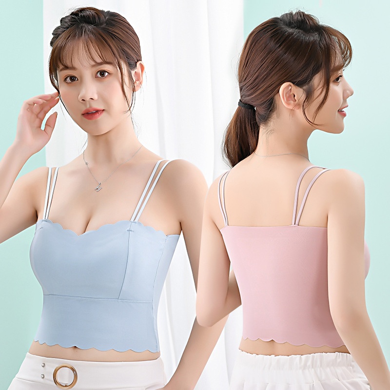 Summer Seamless Ice Silk Tube Top Breathable Beautiful Back Wrap Chest Vest Sexy Sling Without Steel Ring Anti-exposure Bottoming Underwear