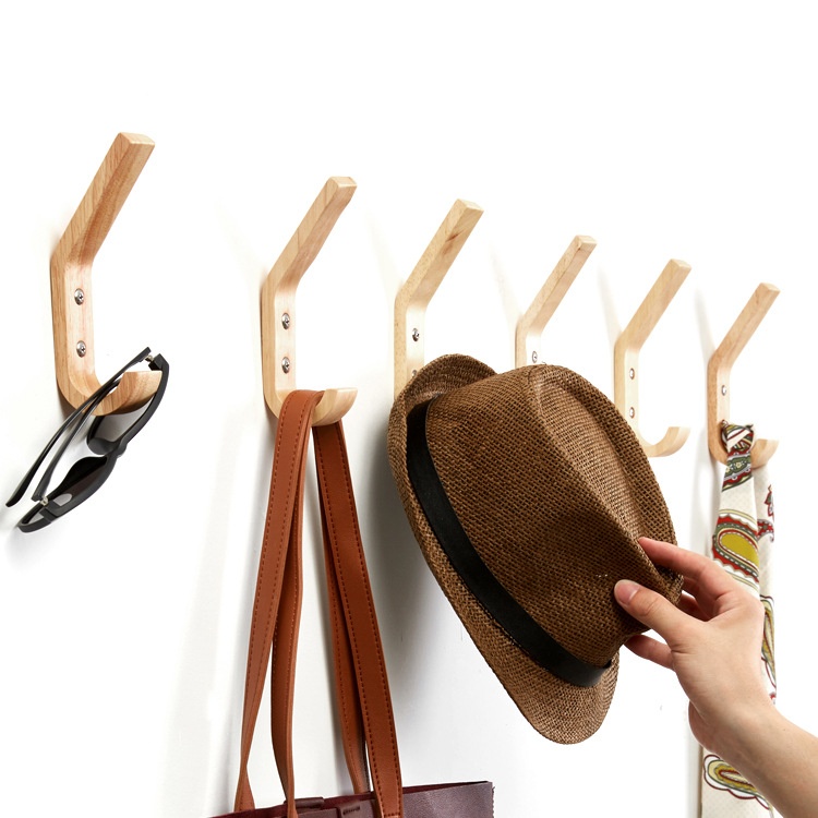 Wall Wooden Creative Hook Oak Coat Hook Fitting Room Hook Living Room Porch Bedroom Wooden Hook