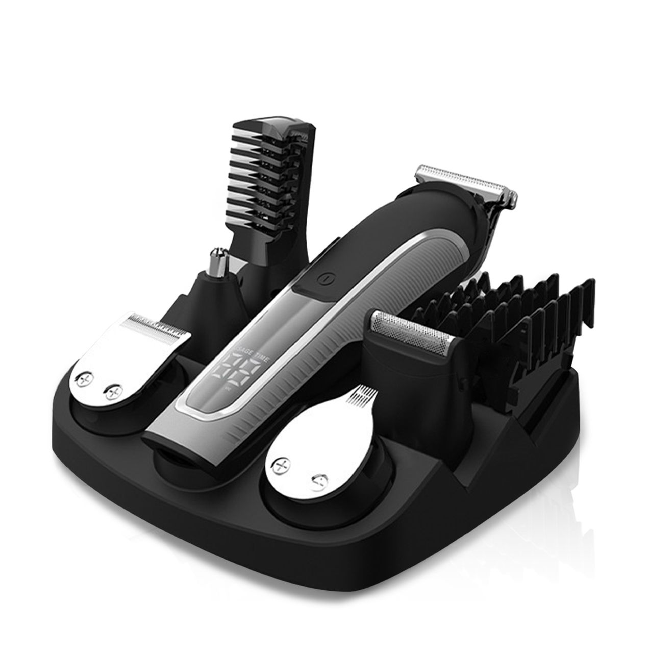 LCDDigital Display Waterproof Electric Hair Clippers Rechargeable Hair Cutting Kit