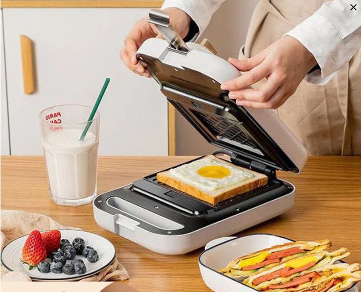 Foreign Trade Three-in-one Breakfast Machine Sandwich Machine Multi-function Household Sandwich Light Food Machine Breakfast Machine Waffle Machine