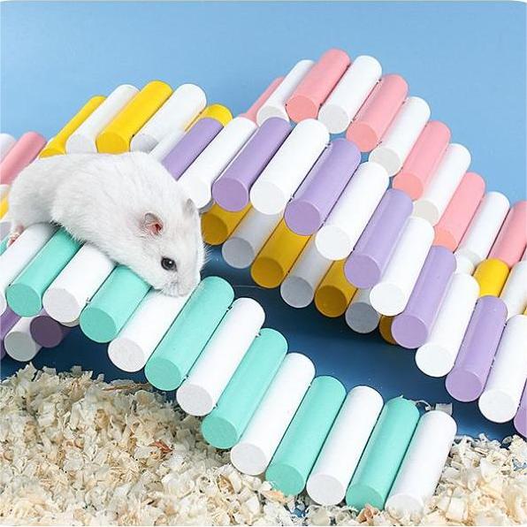 Hamster Swing Toy Soft Ladder Toy Wooden Arch Bridge To Avoid Fence Passage Landscaping Supplies Ladder