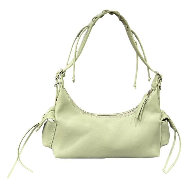 High-grade Texture Retro Soft Leather Commuter Bag Women's Hot Girl Fan Car Underarm Bag Woven Shoulder Bag