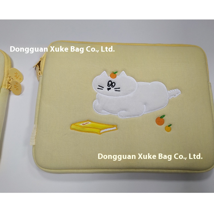 Flat Embroidered Computer Sleeve, Lightweight Anti-pressure Portable Laptop Bag, Diving Material Computer Sleeve