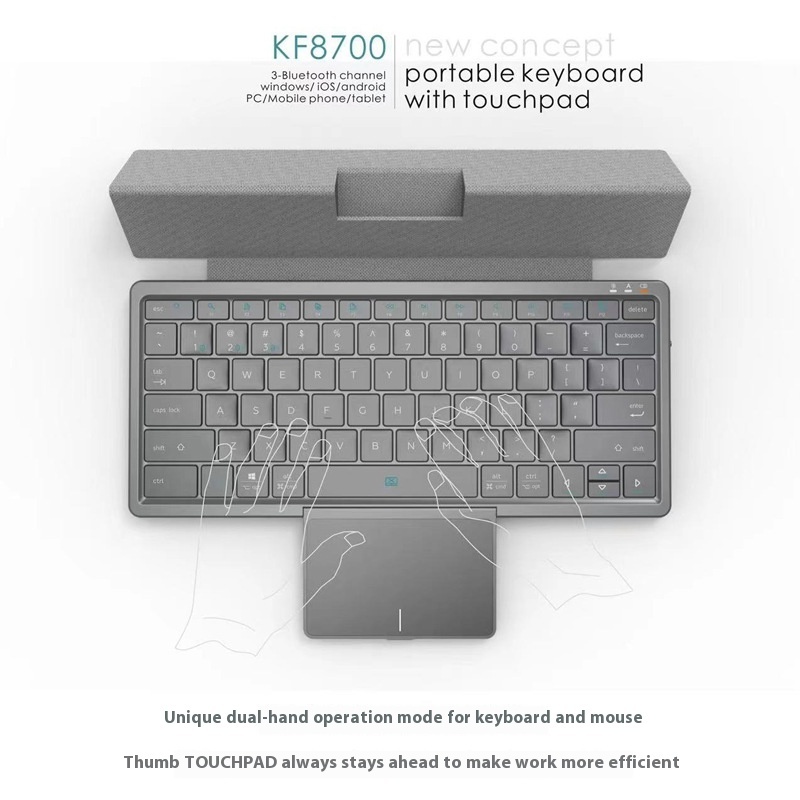 Arrival Wireless Bluetooth Keyboard Tablet Phone Computer With PU Leather Hidden Touch Pad Portable