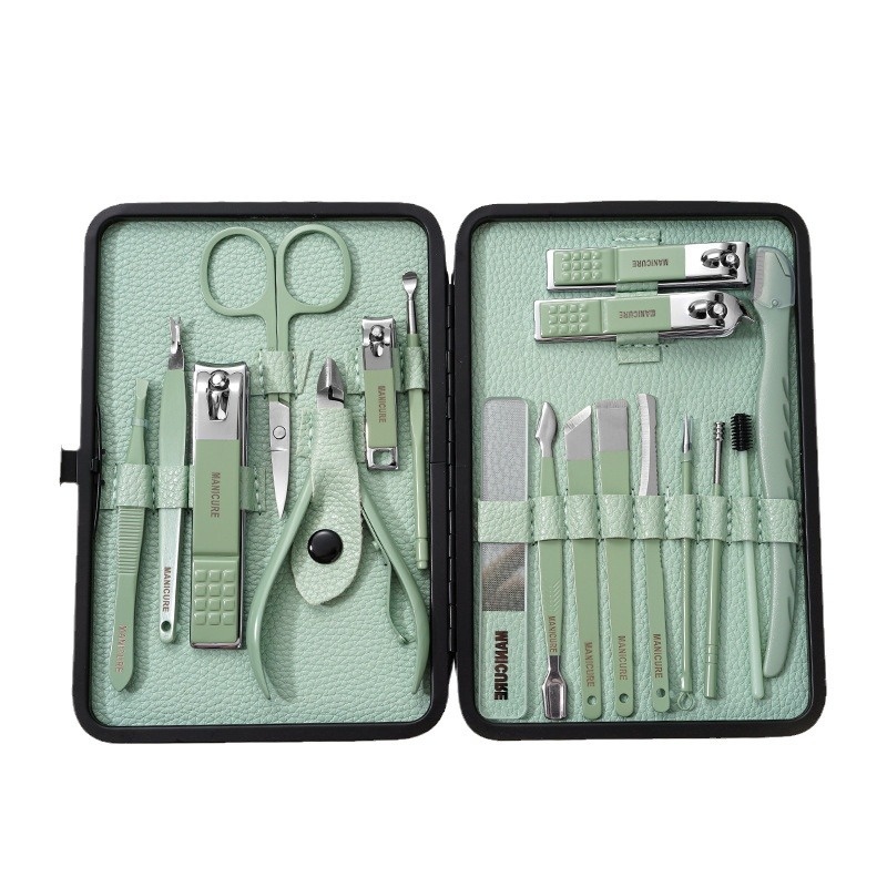 Household Stainless Steel Nail Clippers Manicure Tools Ear Spoon Nose Hair Trimmer Nail File Nail Scissors Nail Clippers Set