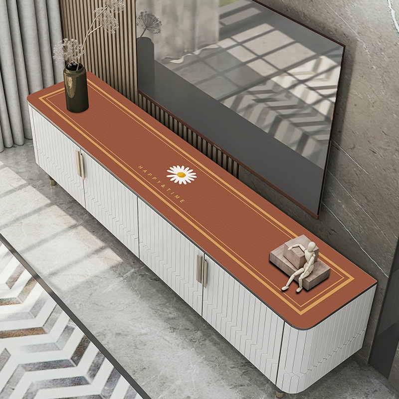 Leather TVCabinet Tablecloth Waterproof And Anti-fouling PUNordic Light Luxury Dust Cover Cloth High-grade Combination Desktop Mat