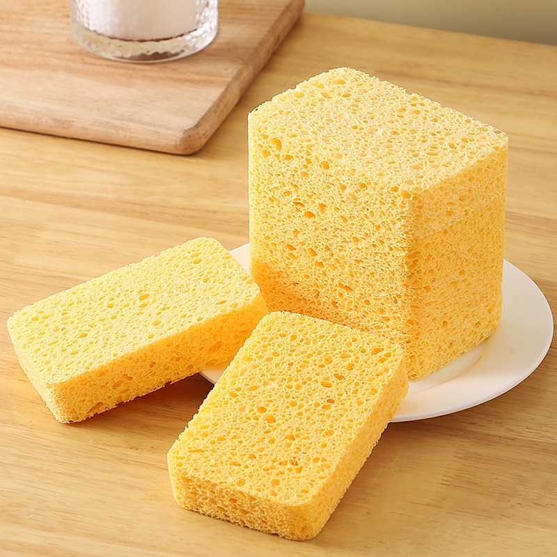 Wood Pulp Sponge Block Thick Kitchen Brush Pot Washing Natural Cleaning Decontamination Water Absorption Cleaning Sponge Wipe
