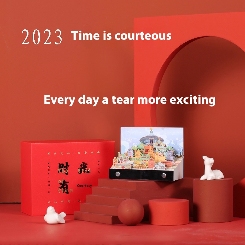 Time Is AGift3 DThree-dimensional Notepad Paper Calendar Custom Paper Cultural Creative Gifts Crafts