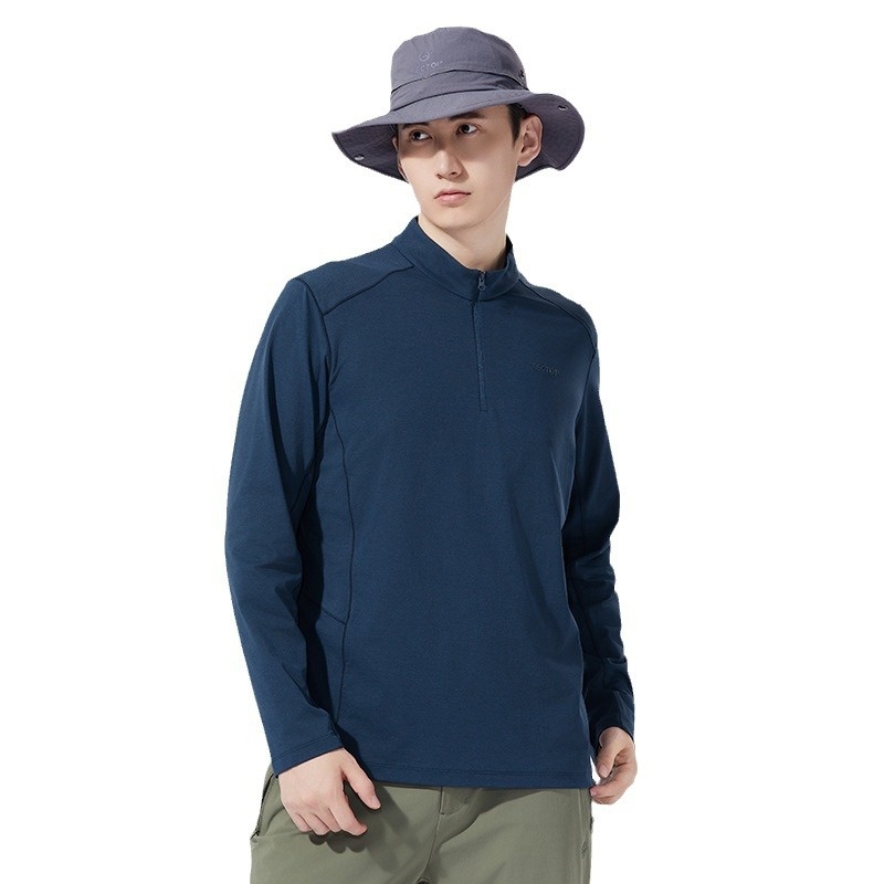 Outdoor Couples Long Sleeve T-shirt Stand Collar Ice Quick Drying T-shirt Men