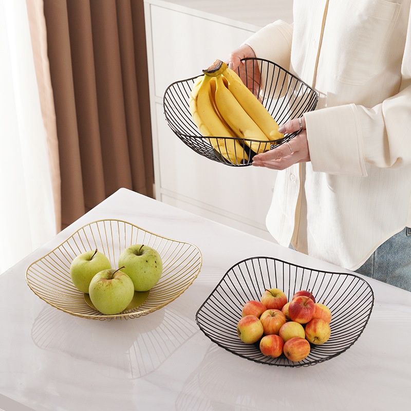 Nordic Fruit Basket Iron Simple Storage Basket Creative Living Room Decoration Household Candy Snack Fruit Plate