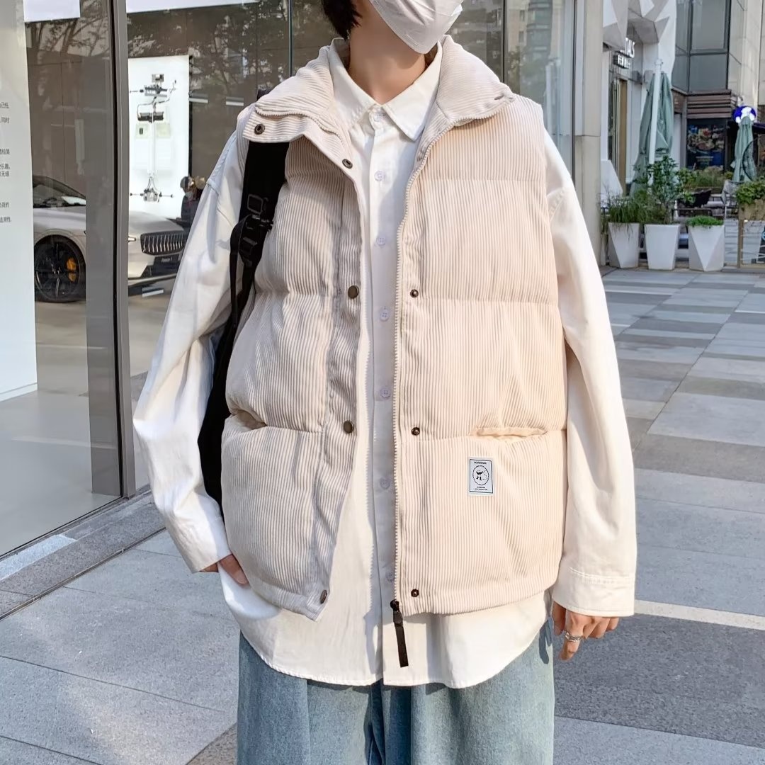 Corduroy Vest Men's Autumn And Winter Korean Fashionable Vest Thickened Warm Men's Sleeveless Waistcoat Fashionable Vest