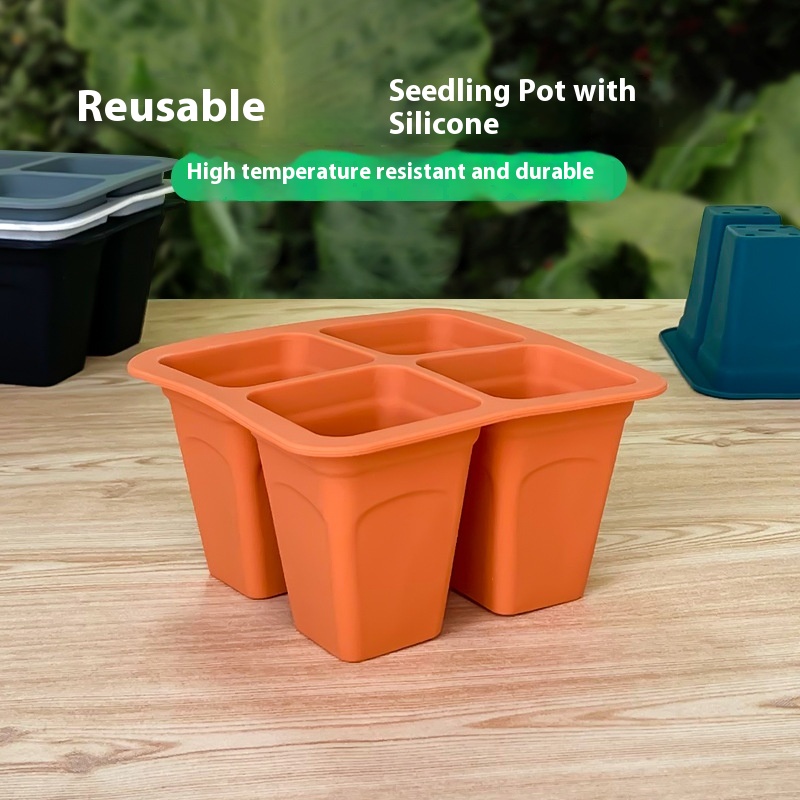 Four-hole Root Control Tray,Environmentally Friendly,Drop-proof And Durable Planting Silicone Seedling Pot,Customizable Sprout Seedling Tray