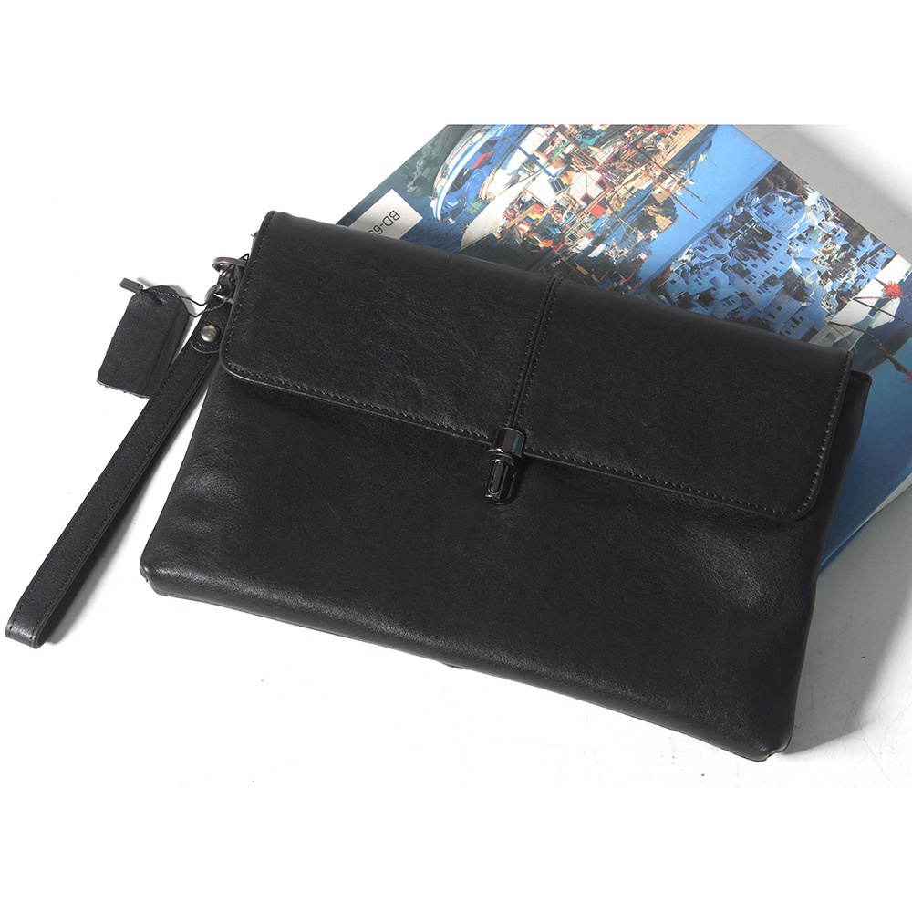 Men's Clutch Bag Genuine Leather Men's Clutch Bag Authentic Envelope Bag First Layer Cowhide Clutch Bag Casual Vegetable Tanned Leather Wallet Bag