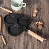Cast Iron D I S A Thickened Cast Iron Pan Three-hole Omelette Pan Uncoated Pure Iron Pan Egg Dumpling Pan Cast Iron Pan