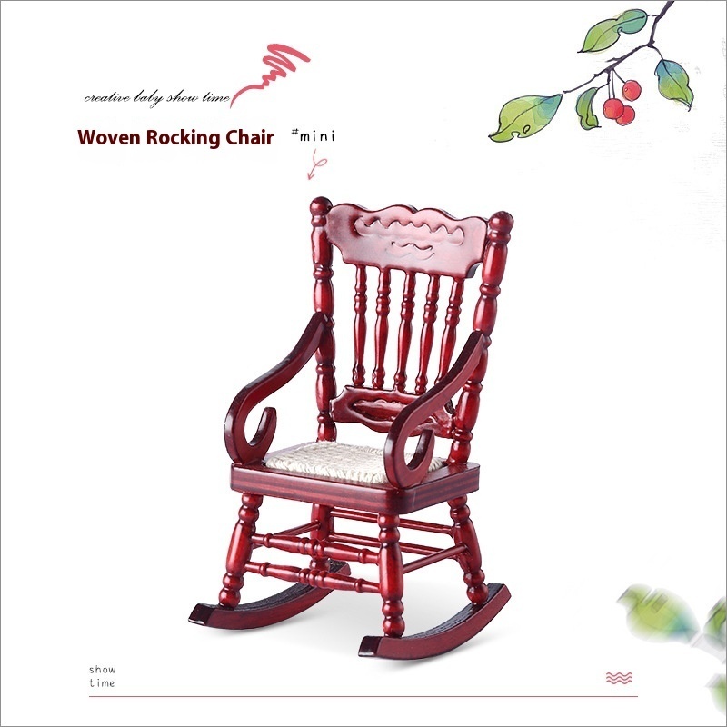 Miniature Model Toy Ob11 Home Scene Creative Decoration1:12 Doll House Accessories Simulation Mini Rocking Chair M138
