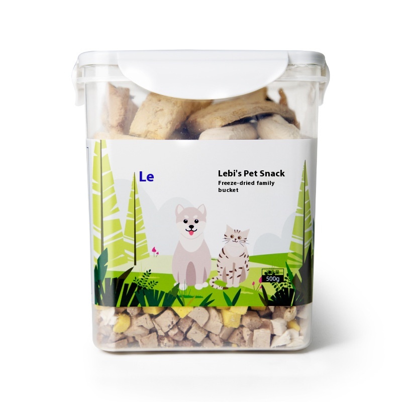 Pet Snacks Freeze-dried Chicken Breast Duck Breast Quail Freeze-dried Family Bucket500g Cat Snacks