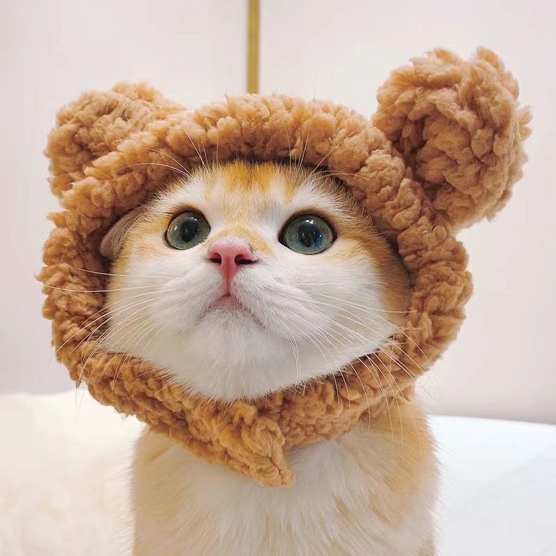 Dog Hat Cute Cross-dressing Headgear Cute Bear Ears Cat Headdress Fluffy Funny Cat Headgear