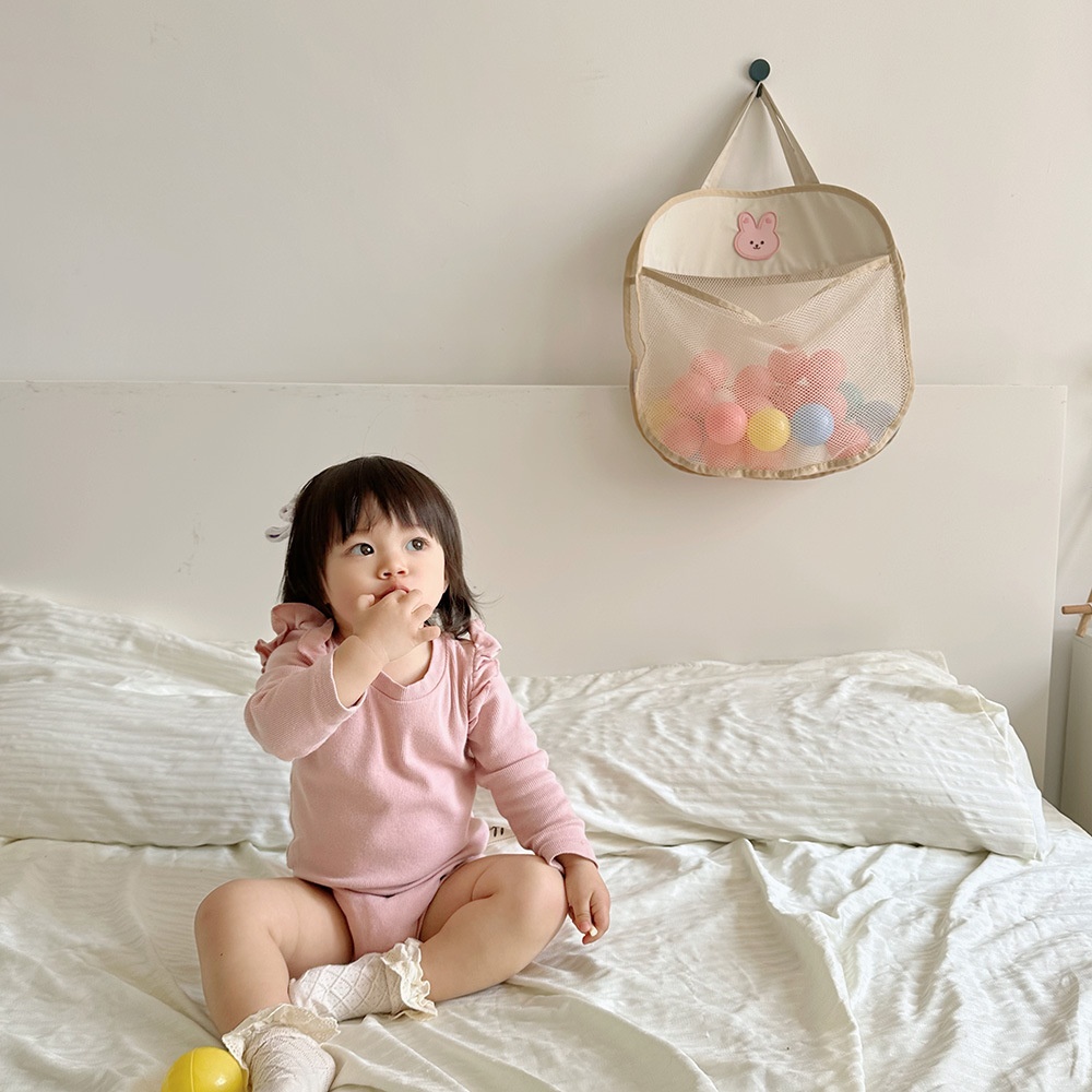 Korean Style Bear Rabbit Bathroom Storage Bag Baby Bath Multi-purpose Storage Hanging Bag Hanging Toy Net Bag