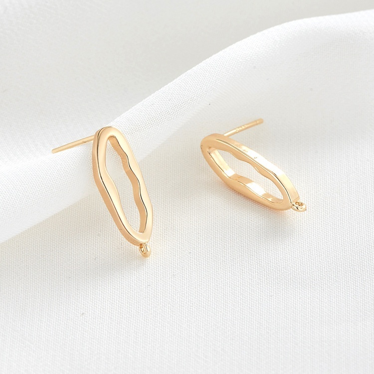 Copper Plated14 KReal Gold Simple Geometric Niche Design S925 Silver Needle Earrings Earrings For Women