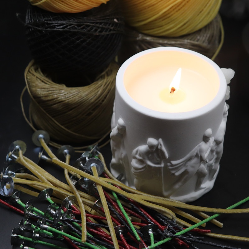 Christmas Colored Cotton Core Hemp Fiber Beeswax Candle Core Handmade D I Y W I C K S Aromatherapy Candle Material Wax Core - 4