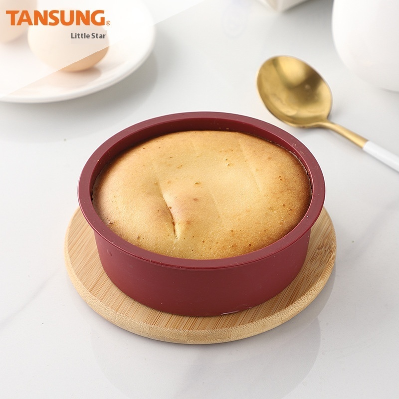 Silicone Cake Mold Red5-inch Round Cake Mold Kitchen Household Handmade Baking Special Mold