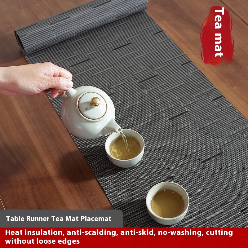 Chinese Style Pvc Tea Table Zen Table Flag Waterproof Tea Table Table Cloth Chinese Style Long Tea Table Mat Tea Table Mat