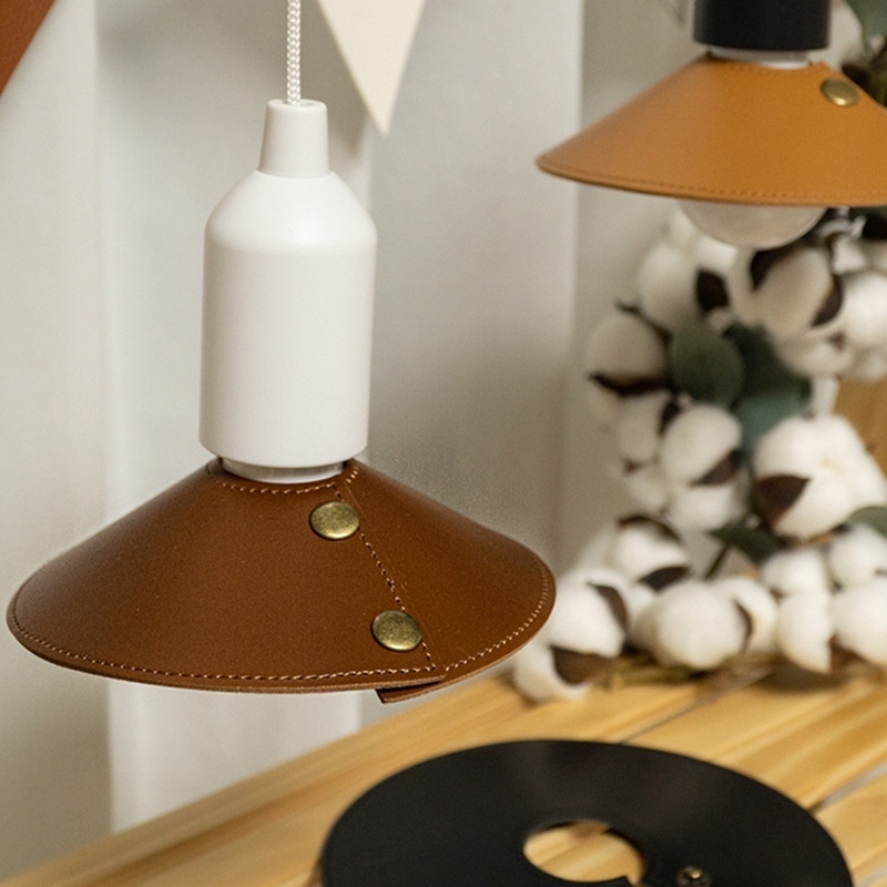 Outdoor Camping Leather Lampshade Tent LEDLighting Dust Cover Outdoor Camping Road Lampshade