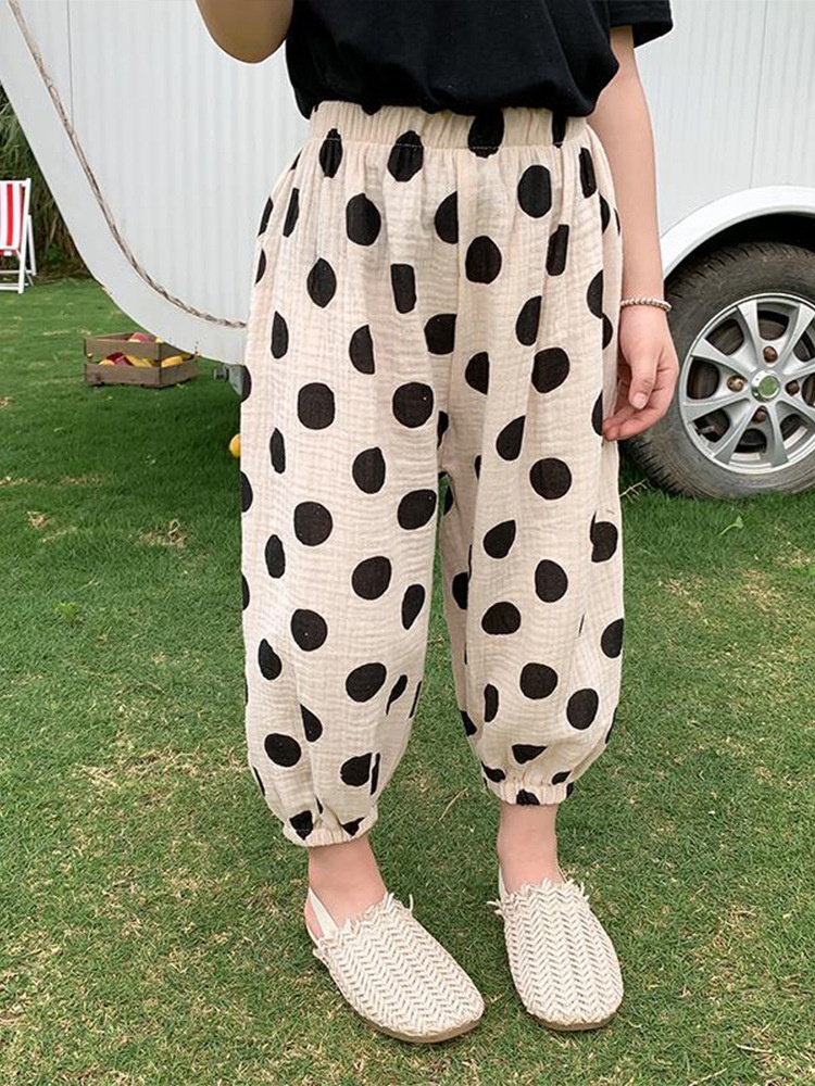 Summer Thin Girls Cotton And Linen Anti-mosquito Pants Internet Celebrity Baby Stylish Bloomers Children's Casual Pants