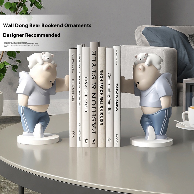 Healing Bear Bookend Decoration Office Desktop Funny Decoration Hallway Bookend Decoration Men And Women Birthday Gift