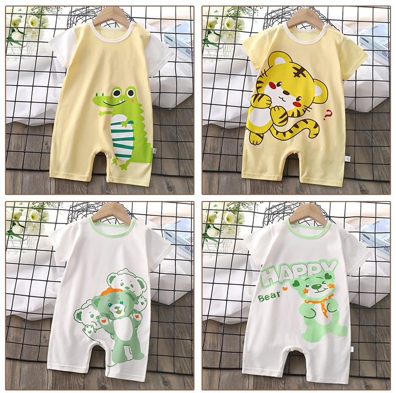 Summer Baby Jumpsuit Thin Boy Baby Romper Cartoonborn Short-sleeved Crawling Clothes Baby Girl Baby Pajamas