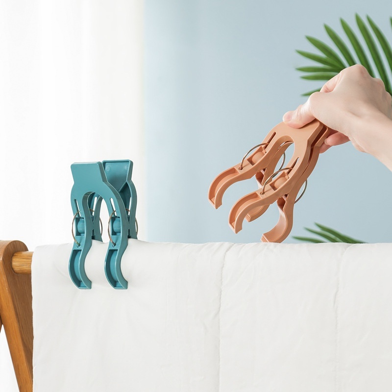 Widened Double-tooth Quilt Clip Plastic Household Clothespin Slippers Clip Drying Quilt Japanese Simple Large Grab Clip Clothes Drying