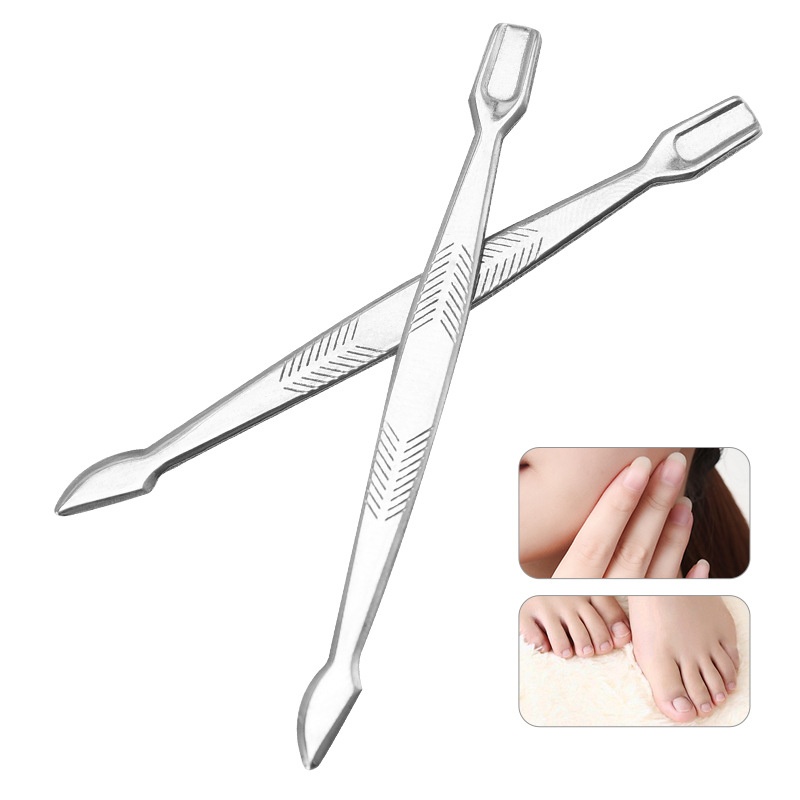 Multifunctional Stainless Steel Semi-circular Double-head Dual-purpose Nail Tool Dead Skin Push Oblique Push Nail Pick