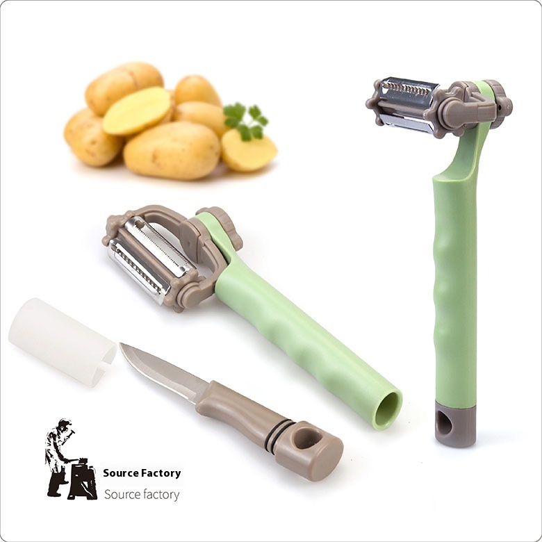 Creative Handle Tibetan Knife Multi-function Rotary Peeler Peeling Peeling Shredder Fruit And Vegetable Shaver