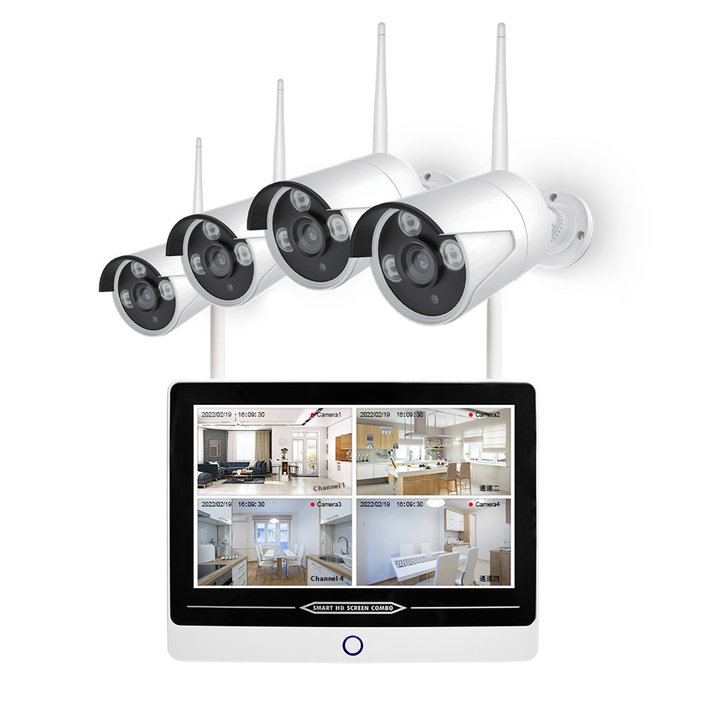4-Channel Home Hd Camera Smartphone Remote Dedicated Wireless Outdoor Indoor Monitoring System Set