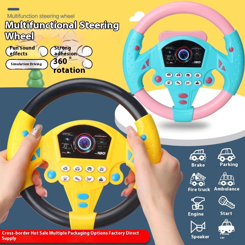 Co-Pilot Steering Wheel Simulator Artificial Car 360-Degree Rotation Artificial Driving Toy