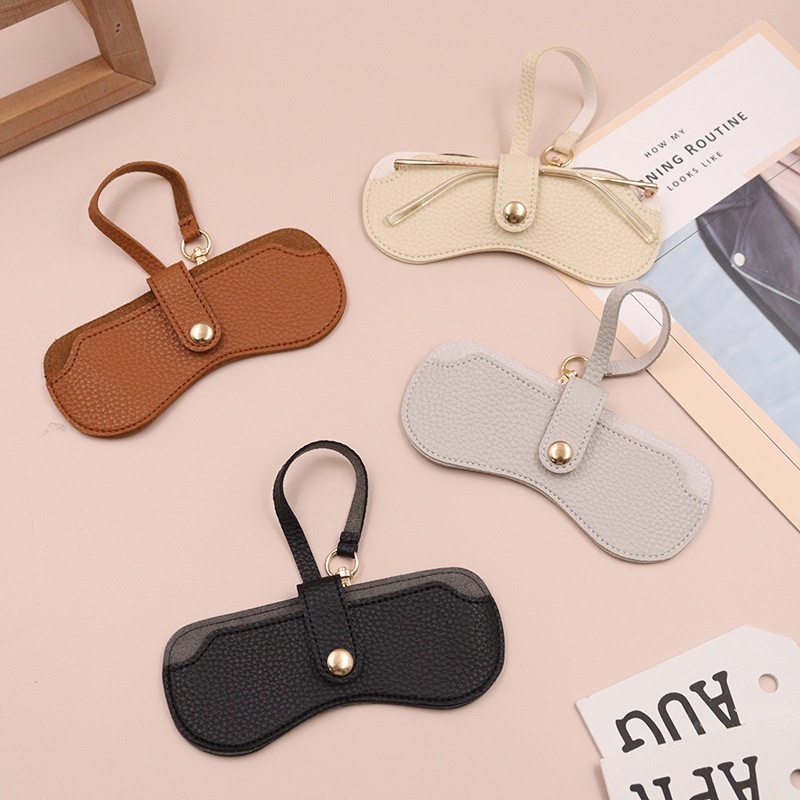Small PULeather Glasses Bag Litchi Pattern Sunglasses Protection Bag Portable Dustproof Sunglasses Case