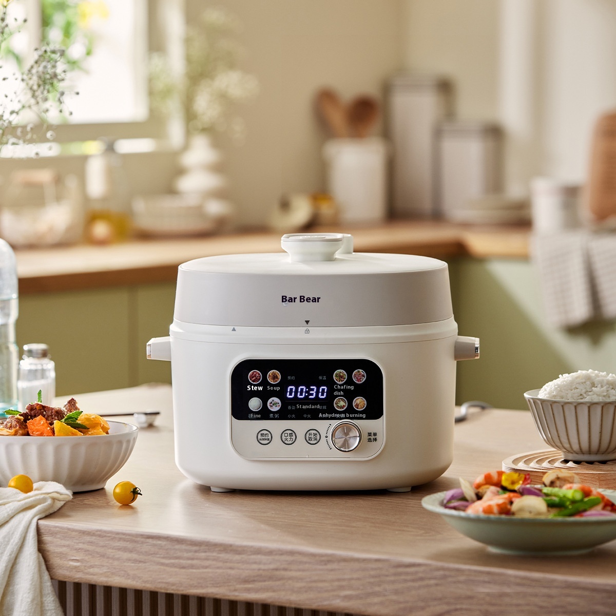 Bear YLB-C40 W5 Electric Pressure Cooker4 LHousehold Multifunctional High Pressure Fast Cooking Smart