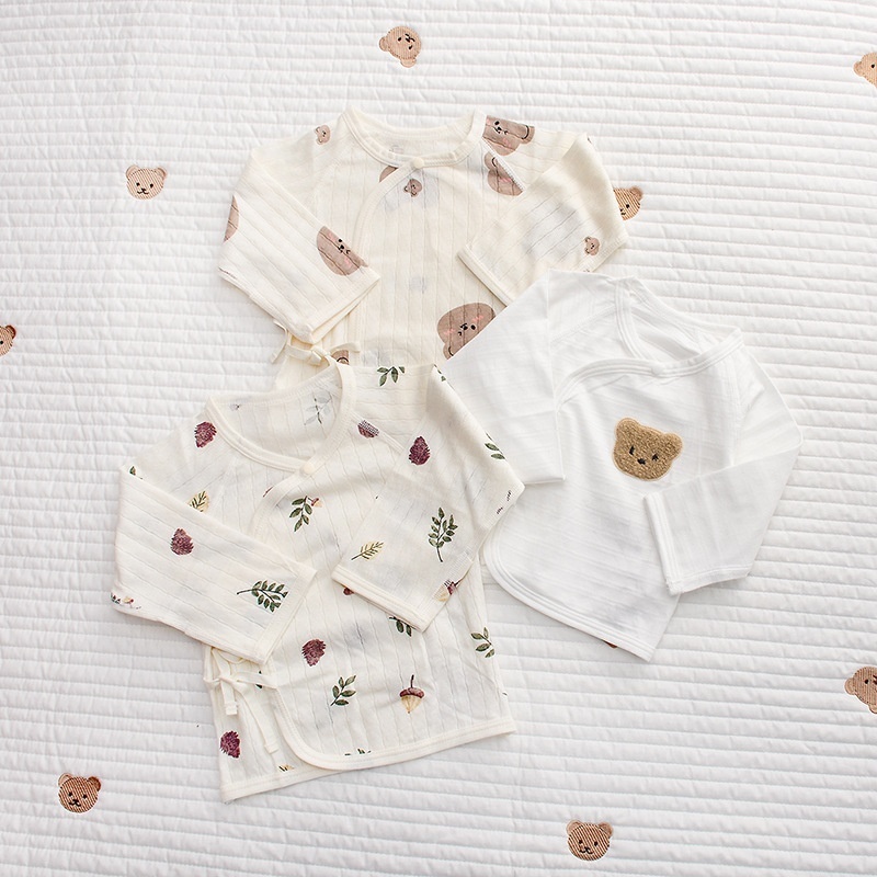 Summer Ultra-thin A-type Pure Cotton Clothes0-3 Monthsborn Half-back Boneless Tops Baby Summer Suit