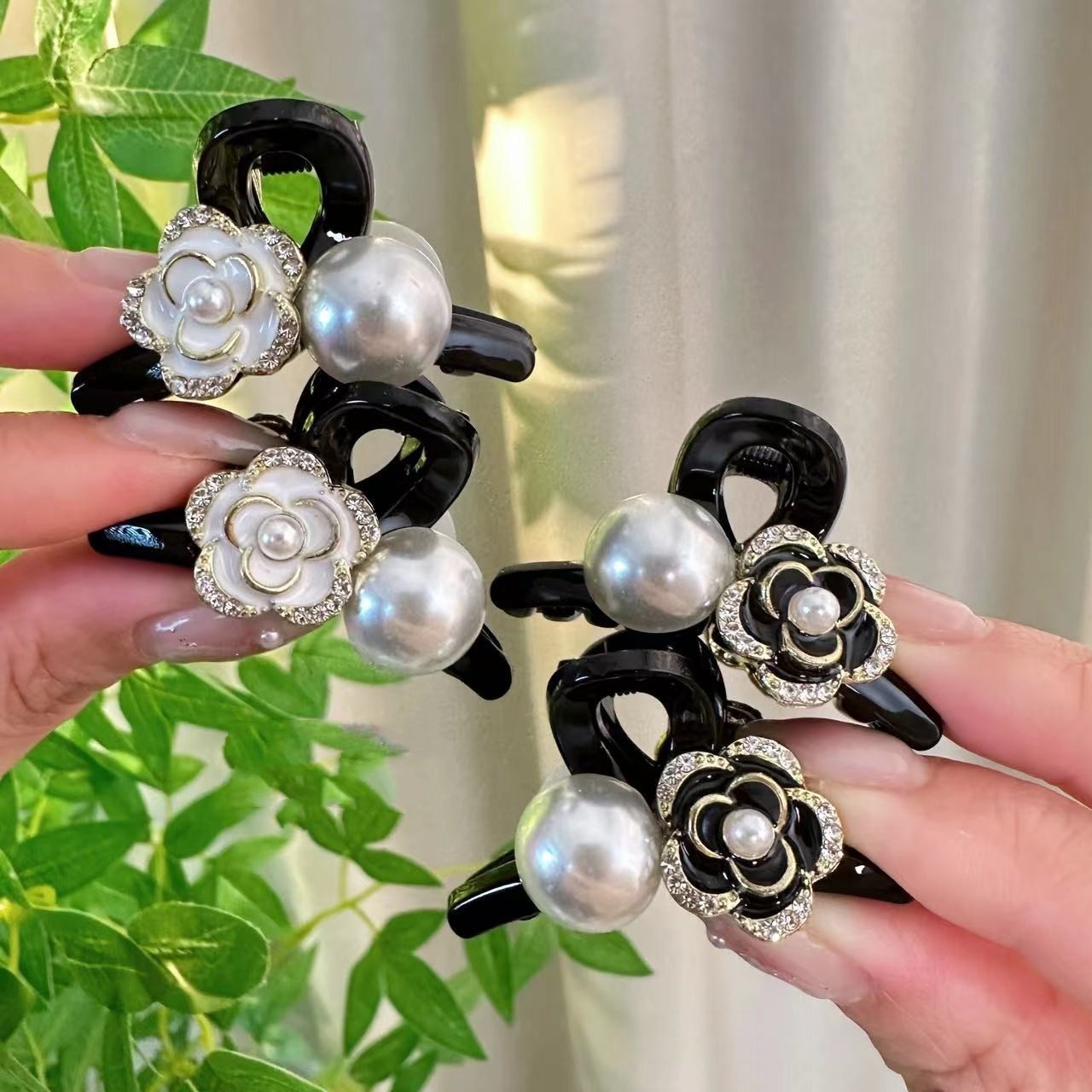 Camellia Hairpin Black Small Hairpin Elegant Fragrance Style