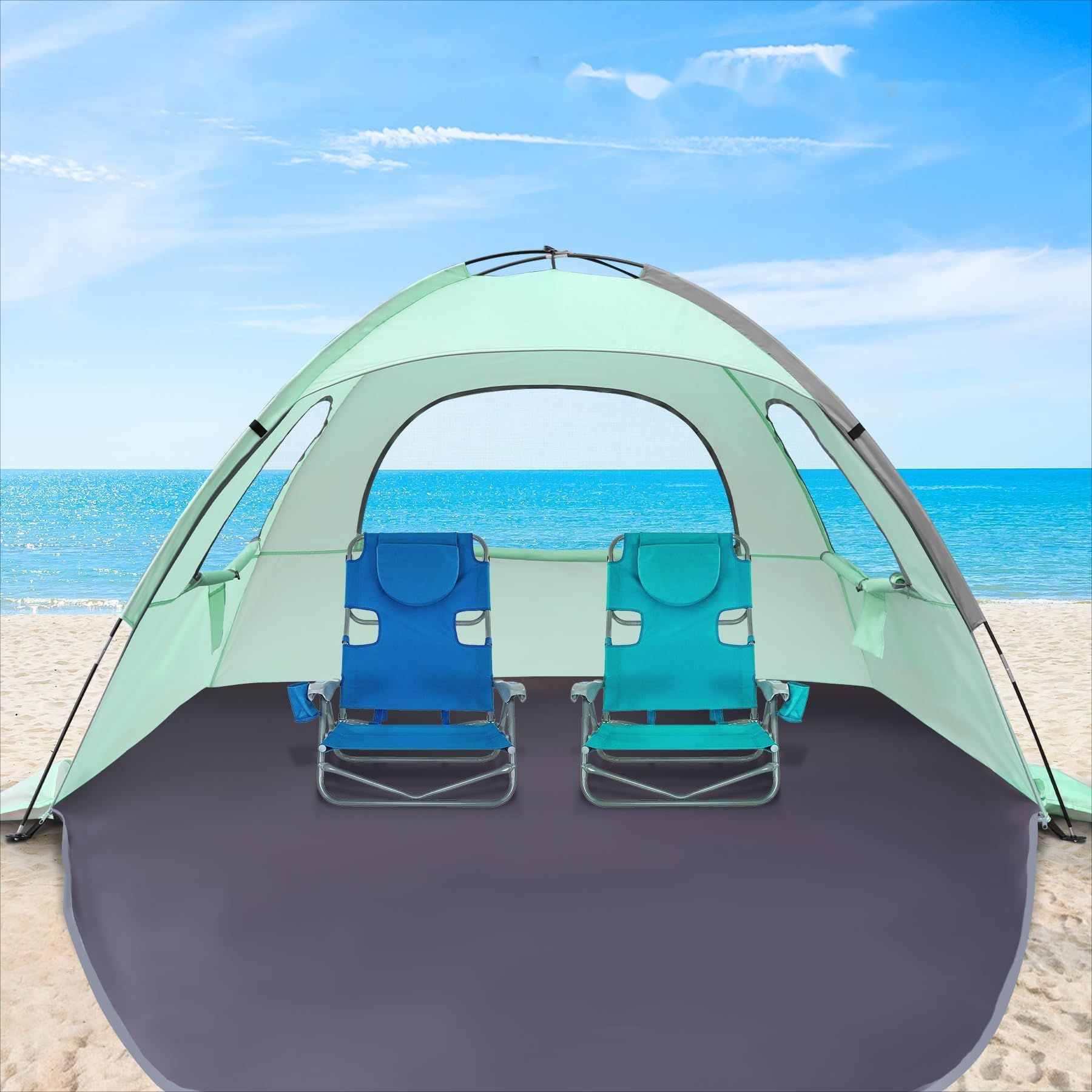 Outdoor Party Portable Multi-person Sunshade Seaside Casual Sun Protection Breathable Beach Tent