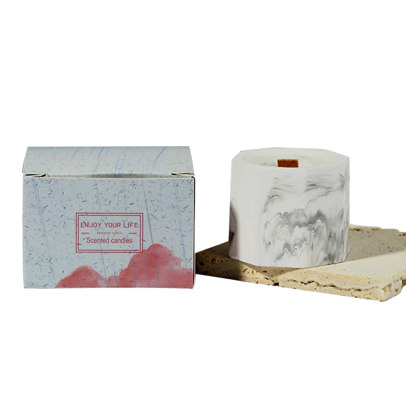 Marble Plaster Cup Aromatherapy Creative Home Smokeless Plant Essential Oil Aromatherapy Wax Scented Candle - 5