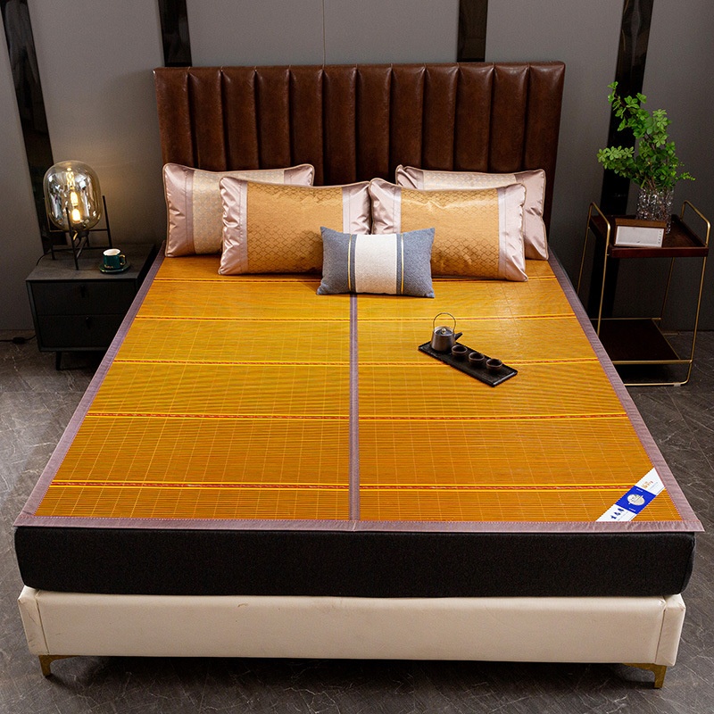 Cooling Mat Bamboo Mat1.8 Meters Folding Bamboo Cooling Mat Three-piece Set Double-sided Dormitory Student Single Bed Double1.5m0.6