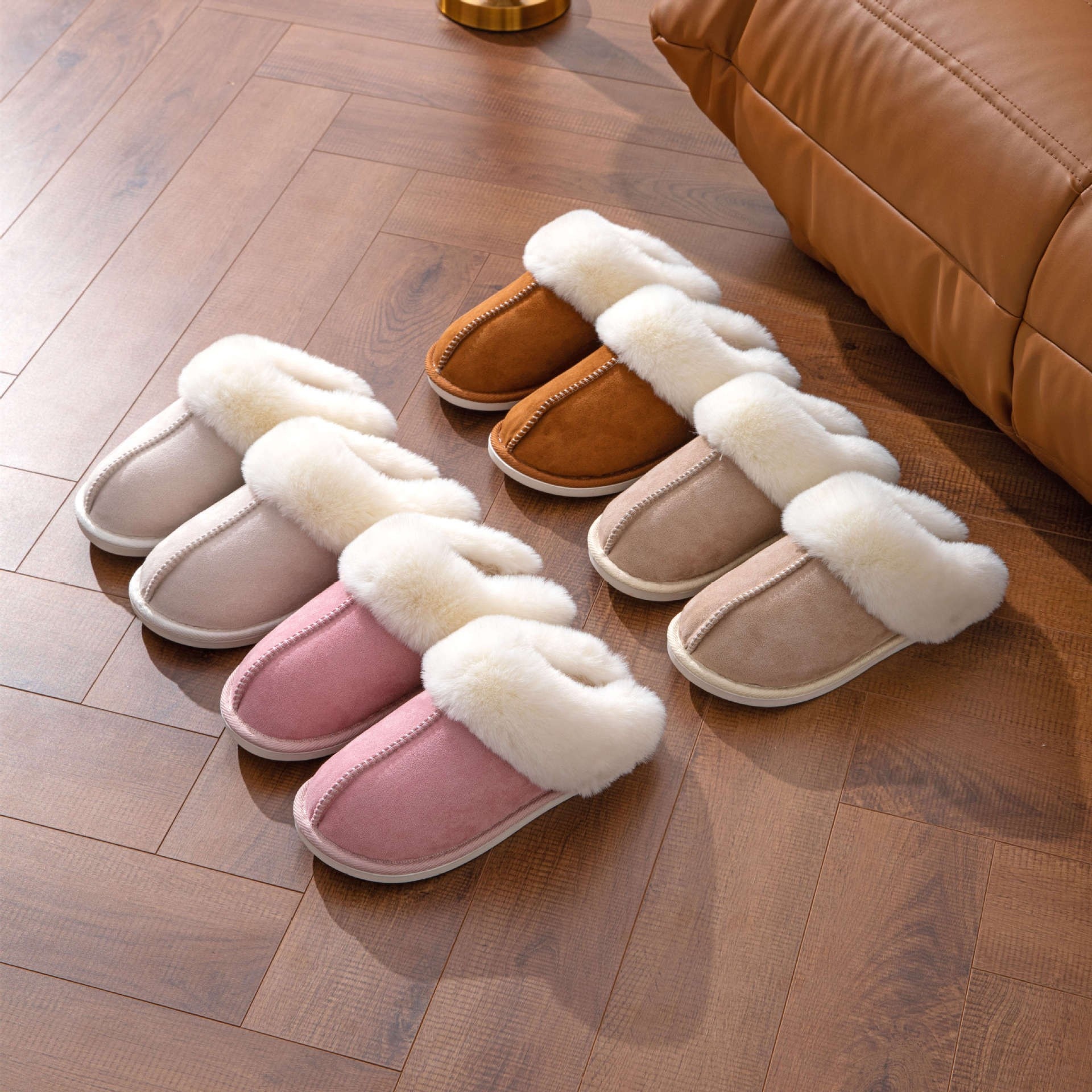 Fur Slippers Autumn And Winter Warm Thick Bottom Home Thickened Plush Slippers Home Indoor Cotton Slippers