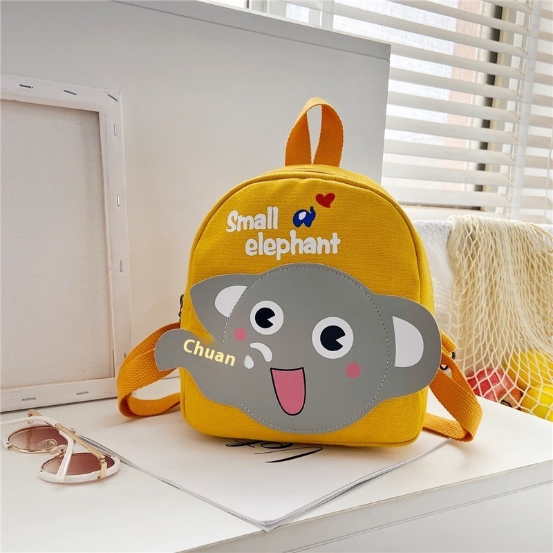 Children's Bags1-3-5 Years Old Boys Canvas Backpack Cartoon Cute Girls Backpack Baby Kindergarten Schoolbag